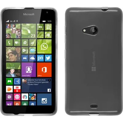 Produktbild von PhoneNatic Case kompatibel mit Microsoft Lumia 535 - weiß Silikon Hülle transparent + 2 Schutzfolien