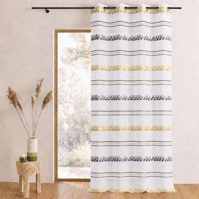 Produktbild von Jacquard-Vorhang mit geometrischen Streifenmustern