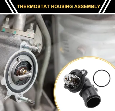 Image de Thermostat De Moteur De Voiture Boîtier De Thermostat De Liquide De Refroidisement No.68253514Aa Pour Jeep Grand Cherokee 14-19 Pour Ram 1500 2014-2018 2020 2021 Plastique Noir