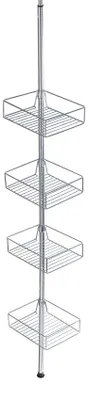 Teleskopregal Edelstahl 4 Körbe 25x65-275x20 cm silber