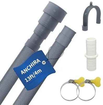Produktbild von Abflussschlauch 4 m für Waschmaschine und Geschirrspüler - Verlängerung mit Anschluss und Klemme