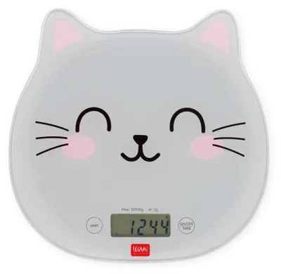 Digitale Küchenwaage Katzenmotiv, 7 Einheiten, max. 5 kg
