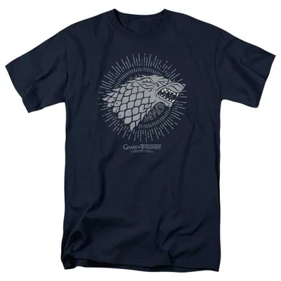 Obrázok produktu pre Tričko "Stark Burst" zo série Game of Thrones, uni, vhodné pre pánov aj dámy, model TV38355 (veľkosť L), farba: tmavomodrá