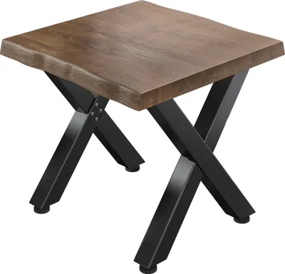 Produktbild von PJ | Bistrotisch Baumkante | B:T:H 70 x 70 x 78 cm | Walnuß / Schwarz | Quadratisch | Bistro Gastro Tisch