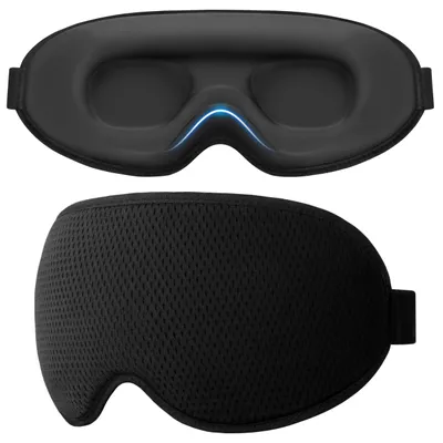Image de Masque de sommeil pour les personnes dormant sur le côté, hommes et femmes, confortable, masque de sommeil 3D amélioré avec bande élastique réglable, respirant, opaque, masque ergonomique pour les siestes, les voyages en avion, etc.