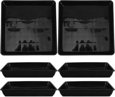 Produktbild von 6 Stück quadratische Pflanzschalen aus Kunststoff