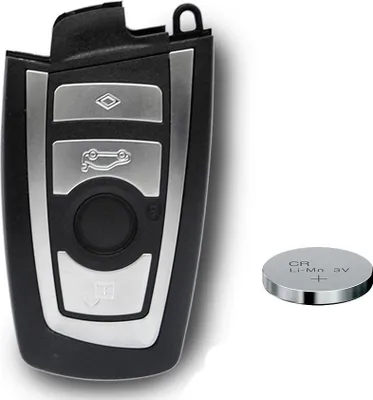 Produktbild von Auto Schlüssel Smartkey Funk Fernbedienung Sender 4 Tasten Gehäuse + CR2450 Batterie kompatibel mit BMW