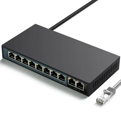 Obrázok produktu pre Extralink PoE switch 8-portový – 2× RJ45 uplink, 100 Mb/s
