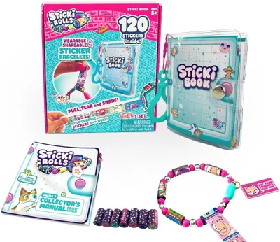Imagen del producto de Stickerbuch mit 120 holografischen Mini Stickern, Armband, teilbare Sticker, 50 Aktivitätsseiten, für Kinder