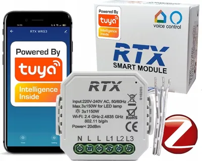 Produktbild von Steuerrelais-Schalter mit 3 Stromkreisen TUYA ZigBee