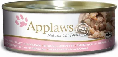 Produktbild von APPLAWS Natural Cat Food Tuna fillet with prawn - Nassfutter für Katzen - 156g
