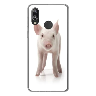 Produktbild von MuchoWow® Handyhülle Schutzhülle Hülle für Huawei P20 Lite (2020) Schwein - Tiere - Weiß Silikon Softcase Handy Hülle - Kartenhalter