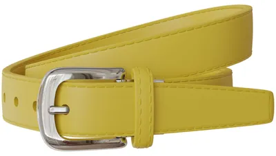 Produktbild von Damen Spalt Leder Gürtel 30mm Sommer Farben Silberne Schließe 30696 Gelb 115