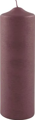 Produktbild von Fink CANDLE, gebürstet metallic Stumpenkerze, Paraffin, bordeaux, L. 8 cm, B. 8 cm, H. 25 cm, D. 8 cm 123185