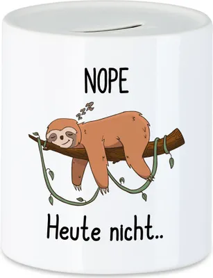 Produktbild von Heute Nicht Spardose Faultier Lustig Spruch Ironie Unhöflich Faul Büro-Kollegen Geschenk