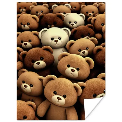 Produktbild von MuchoWow® Poster Teddybär - Teddy - Braun - Bär - Jungen - Mädchen 30x40 cm - Wandplakat - Poster Kinderzimmer