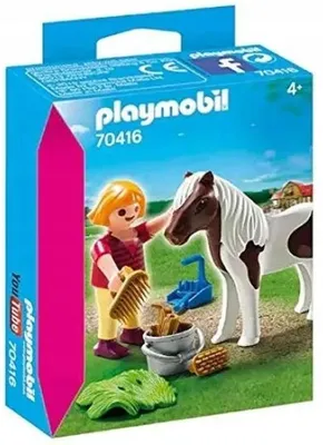 Produktbild von PLAYMOBIL 70416 Bauklötzer Pony-Pflege Set
