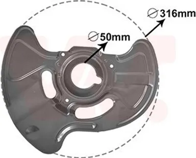 Produktbild von VAN WEZEL Spritzblech Bremsscheibe passend für MERCEDES-BENZ C-Klasse Limousine (W203) Vorne Rechts 3032372 Ankerblech