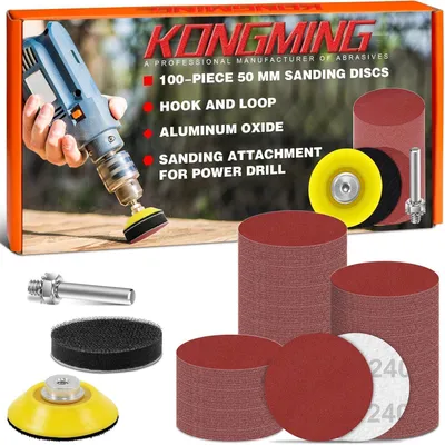 Produktbild von Schleifpapier Klett 50mm Körnung 240 100 Stück Schleifscheiben für Akkuschrauber