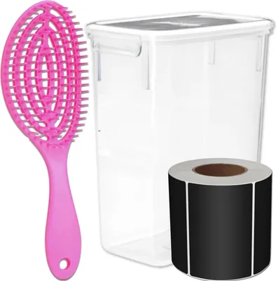 Image de EDIBAZZAR | Set de récipients alimentaires 2,6 l + brosse à cheveux + autocollant