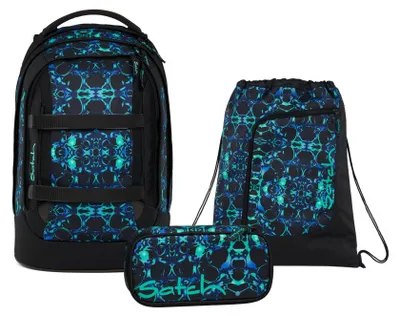 Produktbild von Satch, Schulrucksack-Set PACK Caleido Blue 3-teilig, ab 5. Klasse