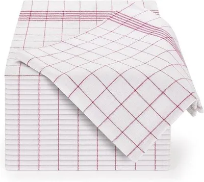 Productafbeelding van Famanu Premium set van 5 theedoeken – gestreept – rood gestreept