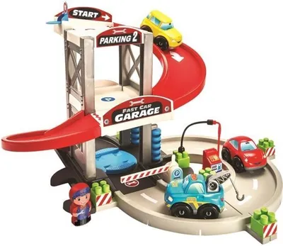 Produktbild von Spielzeug Garage, Ecoiffier Abrick, 2 Autos, Abschleppwagen, Tankstelle, Waschstraße, Ab 18 Monaten