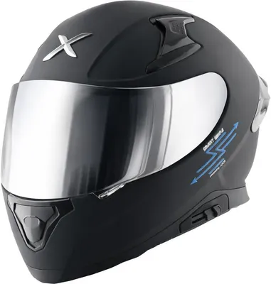 Produktbild von HXP EDITION APEX SMART Integralhelm + Spiegelvisier matt schwarz-silber XS XS in schwarz/grau