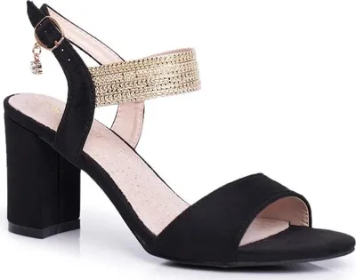 Produktbild von Damen Stiletto Sandalen Wildleder Schwarz Enjoy 38