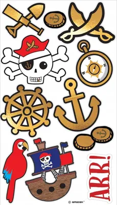 Produktbild von Temporäre Tattoos PIRATEN Schatz Totenkopf Anker Geburtstag 11Stk.