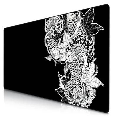 Produktbild von Titanwolf Gaming Mauspad XXXL, Speed Mousepad 1200 x 600 x 3 mm, große Schreibtischauflage, rutschfest, abwaschbar, Geschwindigkeit & Präzision, Koi Tattoo 3