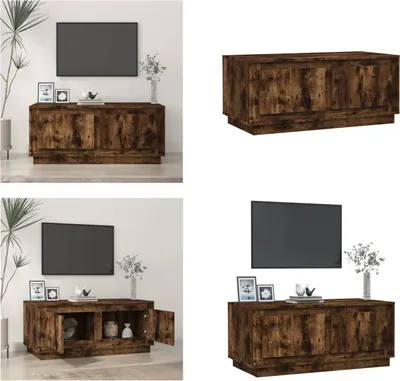 Zdjęcie produktu dla vidaXL Stolik kawowy dąb wędzony 102x50x44 cm materiał drewnopochodny - Stolik kawowy - Stoliki kawowe - Stolik boczny - Stolik pod sofę