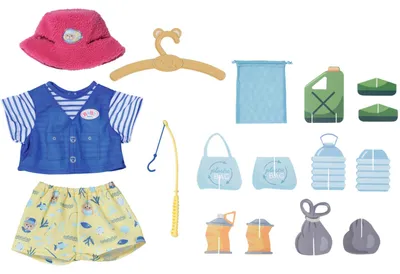 Produktbild von BABY born Bär Angler-Outfit mit Angelrute für 43 cm Puppen und Teddy