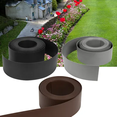 Produktbild von Jiubiaz Rasenkante Kies Beeteinfassung Mähkante Beetumrandung Rasenband  Oberkante Gartenwegen Gartenumrandung Rasenbegrenzung Schwarz 2500x14cm