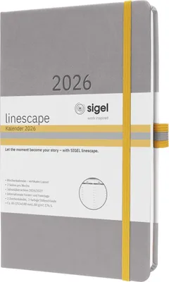 Zdjęcie produktu dla sigel L2604 kalendarz książkowy sigel Linescape 2026, ok. A5, jasnoszary