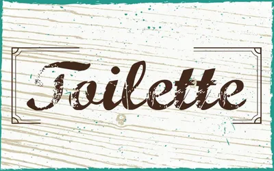 Produktbild von vianmo Holzschild 12x18 cm Toilette blau braun