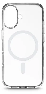 A clear phone case with a magnetic ring visible inside.