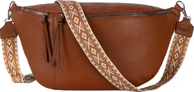 Produktbild von Umhängetasche XXL Bauchtasche (DB-001) Bag Hüfttasche Kunstleder Italy-Design BROWN