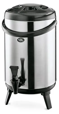 Produktbild von 2x Thermogetränkebehälter mit ausklappbaren Füßen, Zapfhahn + Tragegriff 8 L, Edelstahl, Kunststoff