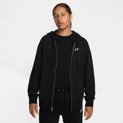 Produktbild von Nike NC French-Terry Herren Reißverschluss-Hoodie - Schwarz/Weiß Schwarz/Weiß M