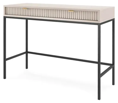 Produktbild von Konsolentisch NOVUM Kaschmir mit schwarzem Metallgestell 104 × 77 × 50 cm – Moderner Schminktisch mit Schubladen