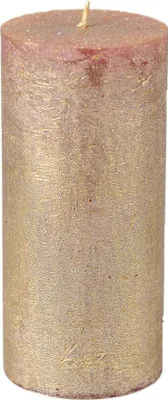 Productafbeelding van Rasteli Luz, geurkaars "Your Senses", stompkaars, kleur: goud ("Abendgold"), diameter: 7 cm, hoogte: 15 cm, verpakking van 2 stuks