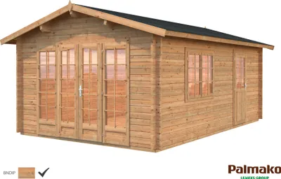 Produktbild von Palmako Gartenhaus Irene 19,0 m² - 44 mm Hellbraun tauchimprägniert