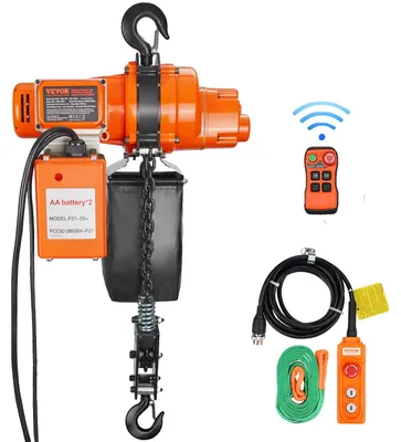 Obrázok produktu pre Elektrický reťazový kladkostroj VEVOR, nosnosť 998 kg, výška zdvihu 6 m, 11 500 otáčok za minútu, kladkostroj s reťazou, 100 m bezdrôtové a 4,5 m káblové diaľkové ovládanie, lanový navijak pre garáž, dielňu a domácnosť