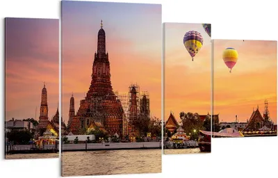 Produktbild von Bild auf Leinwand - Leinwandbild - Tempel Asien - 120x70cm - Wand Bild - Wanddeko - Wandbilder - Leinwanddruck - Bilder - Kunstdruck - Wanddekoration - Leinwand bilder - Wandkunst - DL120x70-3437
