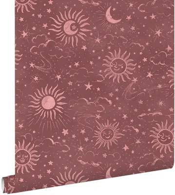 Produktbild von ESTAhome Tapete Sternenhimmel Burgunderrot 50 x 900 cm