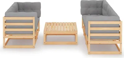 Produktbild von vidaXL 6-tlg. Garten-Lounge-Set mit Kissen Kiefer Massivholz