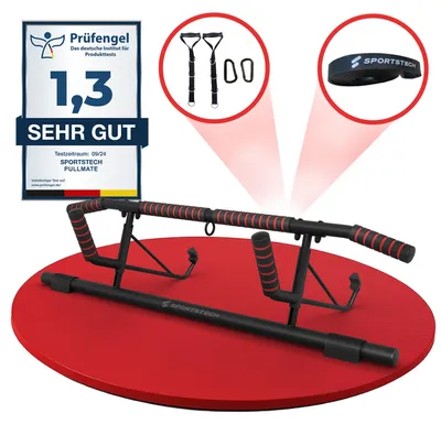 Produktbild von Pullmate Klimmzugstange – Türrahmen – rutschfest – 200 kg – mit Zubehör