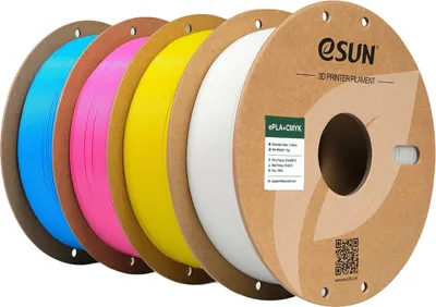 Produktbild von eSUN PLA 3D-Drucker-Filament CMYK Serie Set, Cyan, 4x1kg, 1,75 mm