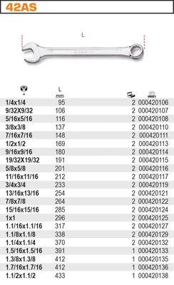 Produktbild von Beta 42AS Ringgabelschlüssel 19/32 Zoll Chrom-Vanadium